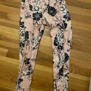 Victoria’s Secret size 6 workout leggings, pink, and gray floral